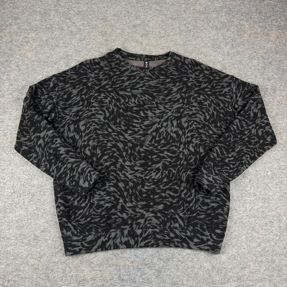 Athleta Balance Sweatshirt Animal Print Black Wmens‎ Small S - Picture 2 of 10